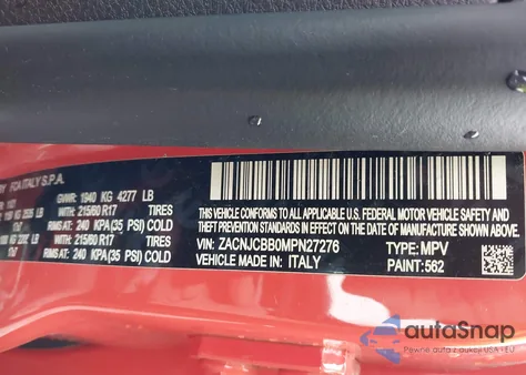 2021 Jeep Renegade Latitude Fwd from USA, damaged, VIN ZACNJCBB0MPN27276